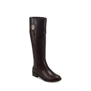 TOMMY Hilfiger women, knee-high, riding boot,Dark brown